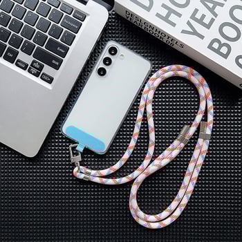 Lanyard na mobilný telefón, polyesterový šnúra, kovová spona, unisex, Love cool caterpillar