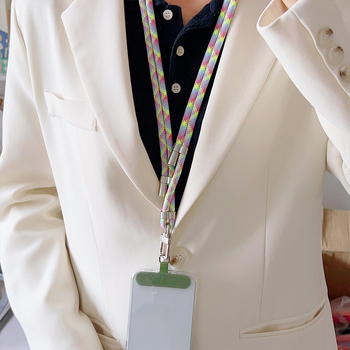 Lanyard na mobilný telefón, polyesterový šnúra, kovová spona, unisex, Love cool caterpillar