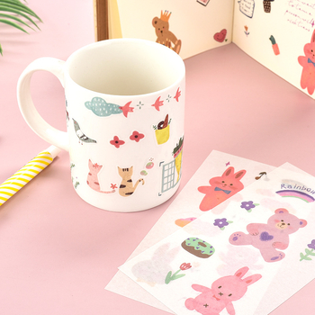 Бележник с хартиени стикери за дневник — сладки карикатури, модел HZ0183, печат, серия And paper stickers