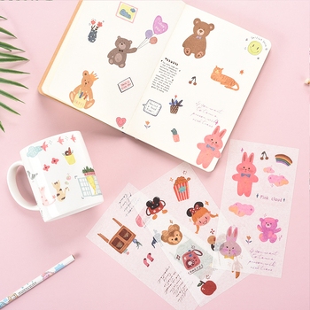 Бележник с хартиени стикери за дневник — сладки карикатури, модел HZ0183, печат, серия And paper stickers