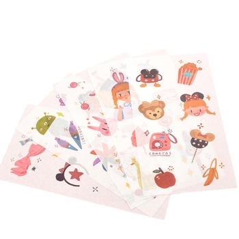 Бележник с хартиени стикери за дневник — сладки карикатури, модел HZ0183, печат, серия And paper stickers