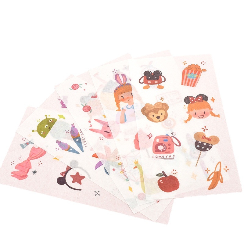 Бележник с хартиени стикери за дневник — сладки карикатури, модел HZ0183, печат, серия And paper stickers