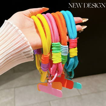 Șnur pentru telefon cu clips, design unisex, corp din nylon, sfoară din poliester, cataramă metalică