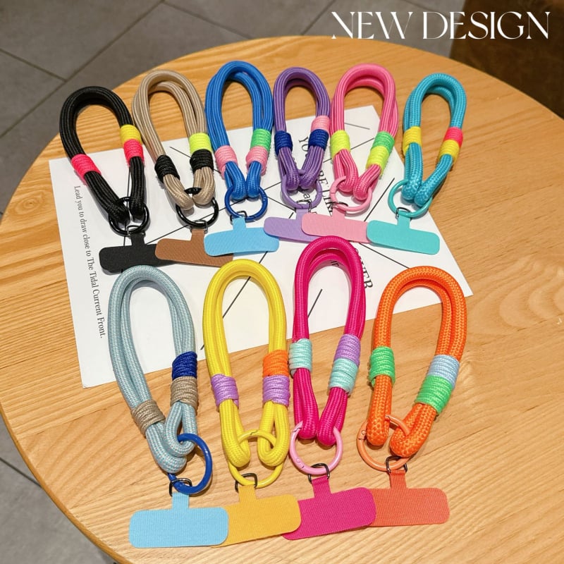 Șnur pentru telefon cu clips, design unisex, corp din nylon, sfoară din poliester, cataramă metalică