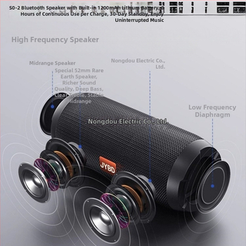 Voice of Berlin Bluetooth reproduktor so subwooferom - IPX7 vodotesný, 100 Hz-20 kHz, SNR ≥70 dB, Bluetooth/TF/USB/AUX