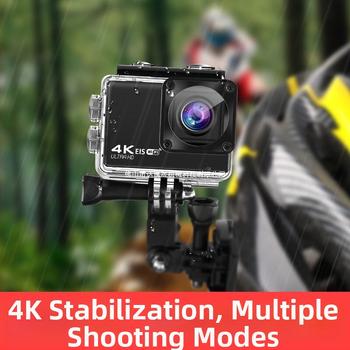 Moto kiivri kaamera duaalne stabiliseerimine, 4K salvestus, 360° panoraam, 1,5" LCD, 10x optiline zoom