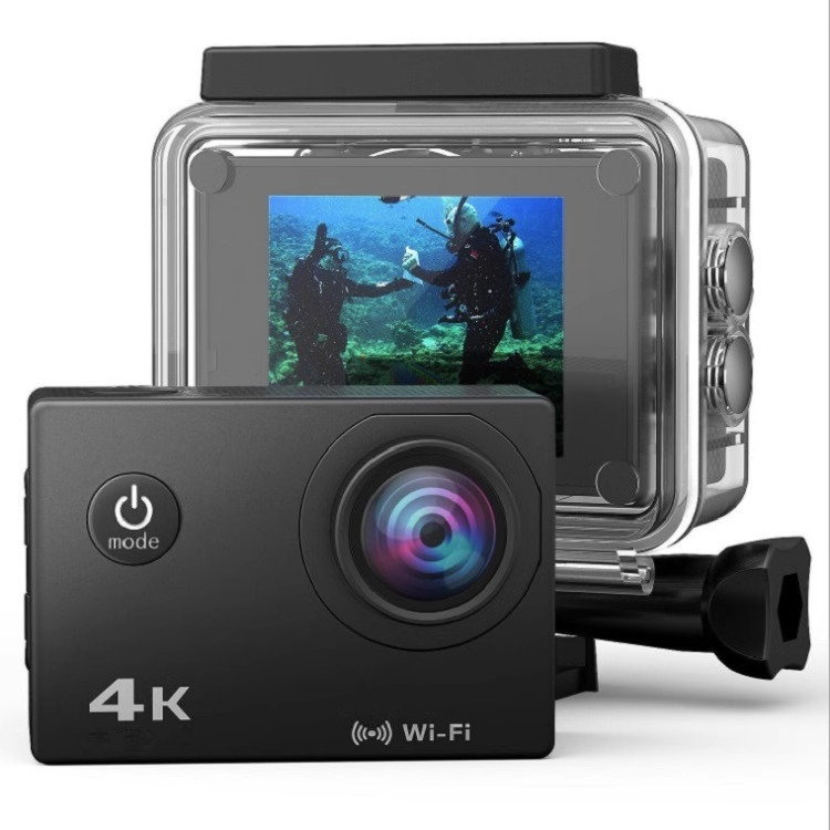 Motorkerékpár sisakkamera kettős stabilizálás, 4K felvétel, 360° panoráma, 1,5" LCD, 10x optikai zoom