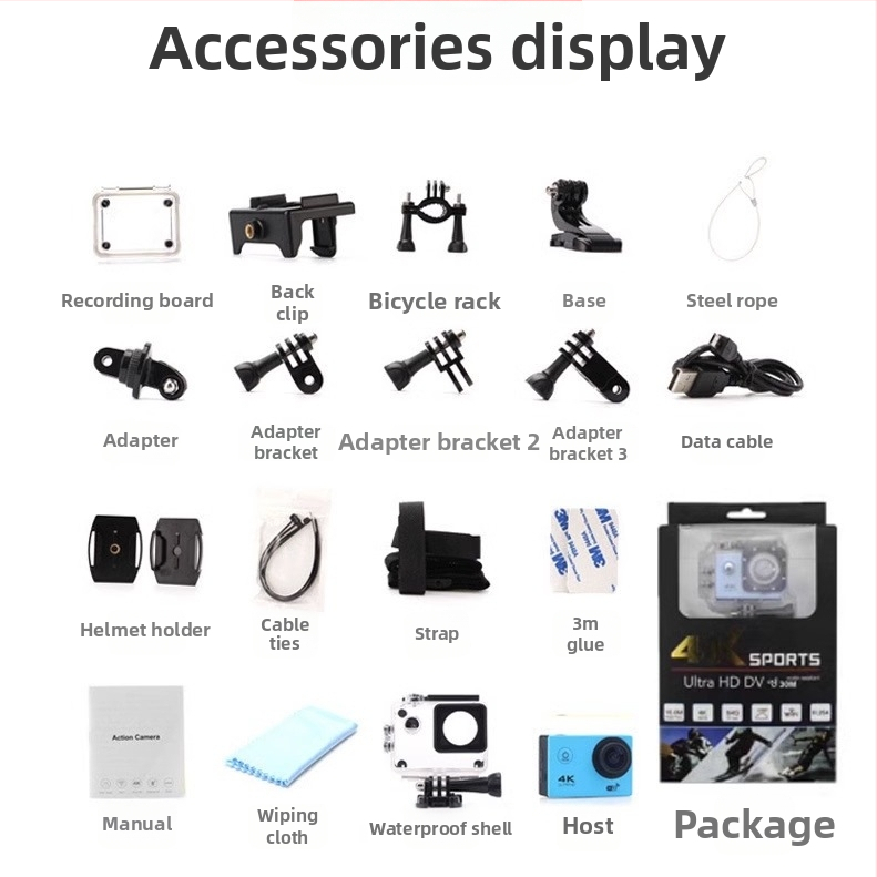 Moto kiivri kaamera duaalne stabiliseerimine, 4K salvestus, 360° panoraam, 1,5" LCD, 10x optiline zoom