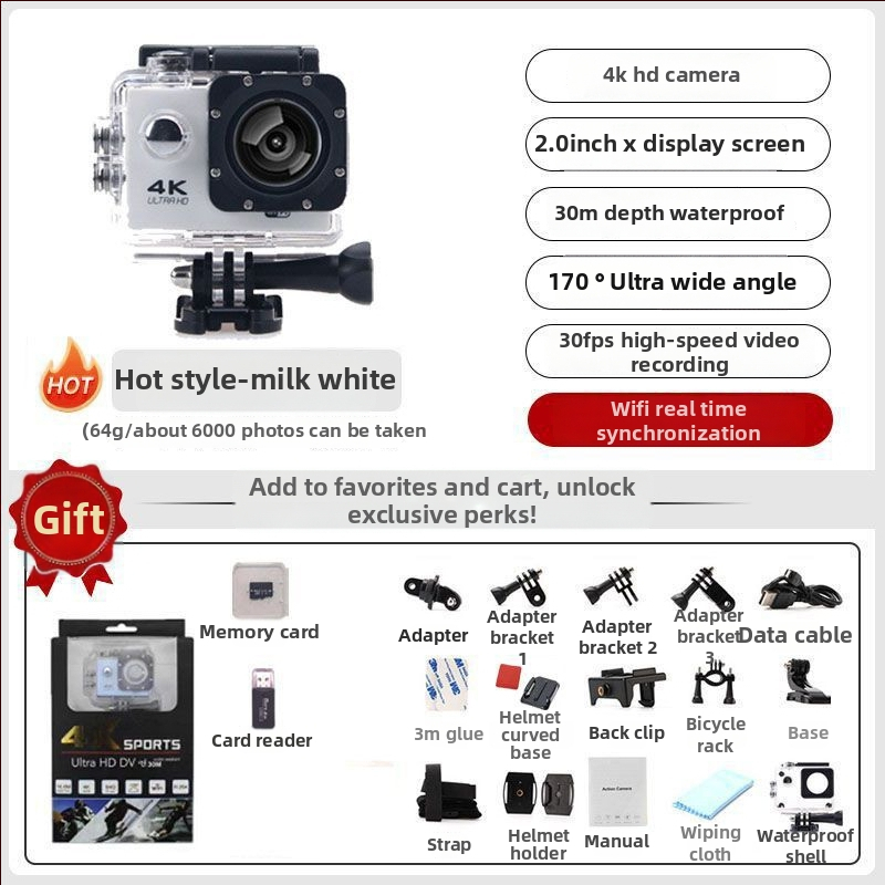 Moto kiivri kaamera duaalne stabiliseerimine, 4K salvestus, 360° panoraam, 1,5" LCD, 10x optiline zoom