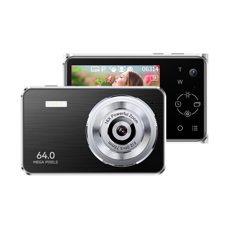 Digitális kamera CMOS szenzorral, 4,8 MP, 2,4 hüvelykes érintőképernyő, elektronikus képstabilizálás, SD-kártya tárolás