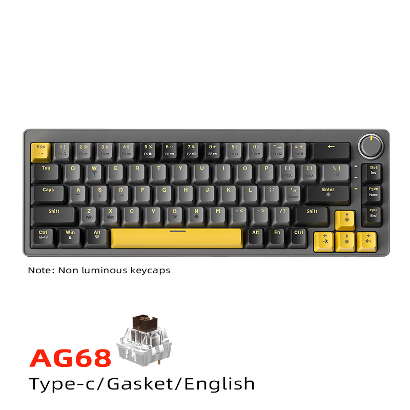 Mechanická klávesnica s gasket-montážou, RGB podsvietenie, 88–98 kláves, USB káblové pripojenie, hot-swappable