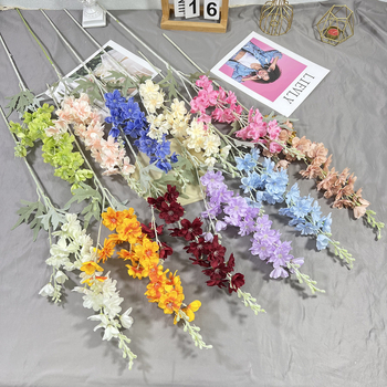 Garden svileno cvijeće Delphinium i Hyacint, aranžman za vjenčanja i kućnu dekoraciju