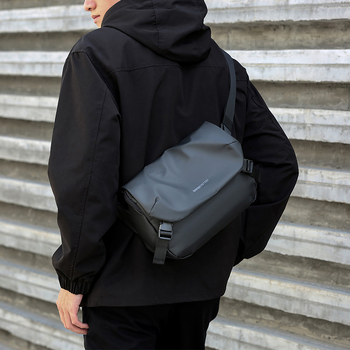Muška crossbody torba — Oxford platno, vodootporna, jednobojni uzorak, podstava od poliester-pamuk