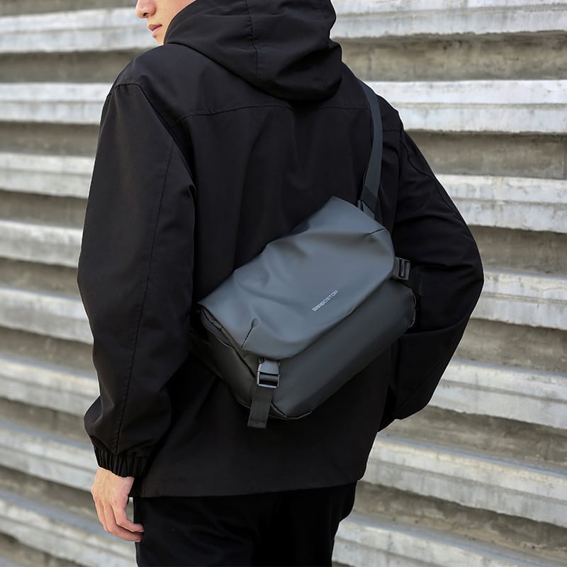 Muška crossbody torba — Oxford platno, vodootporna, jednobojni uzorak, podstava od poliester-pamuk