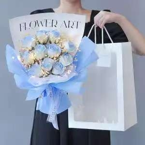 Букет сапунени цветя с Gypsophila и рози - ръчна изработка, готов продукт