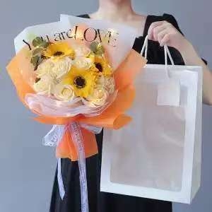 Букет сапунени цветя с Gypsophila и рози - ръчна изработка, готов продукт