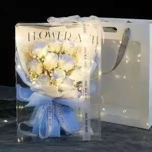 Букет сапунени цветя с Gypsophila и рози - ръчна изработка, готов продукт