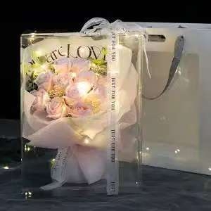 Букет сапунени цветя с Gypsophila и рози - ръчна изработка, готов продукт