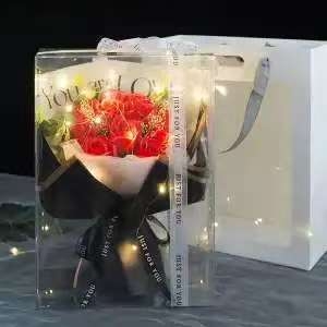 Букет сапунени цветя с Gypsophila и рози - ръчна изработка, готов продукт