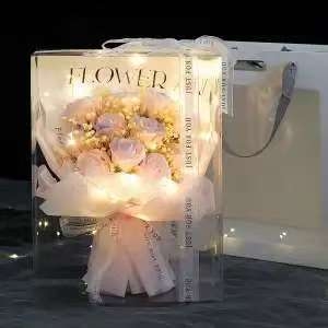 Букет сапунени цветя с Gypsophila и рози - ръчна изработка, готов продукт