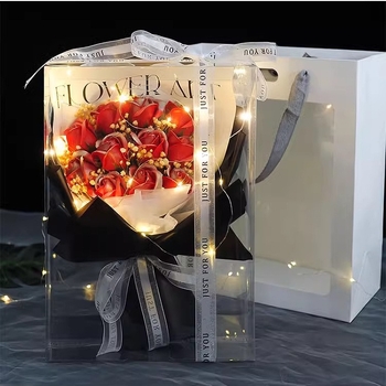 Букет сапунени цветя с Gypsophila и рози - ръчна изработка, готов продукт