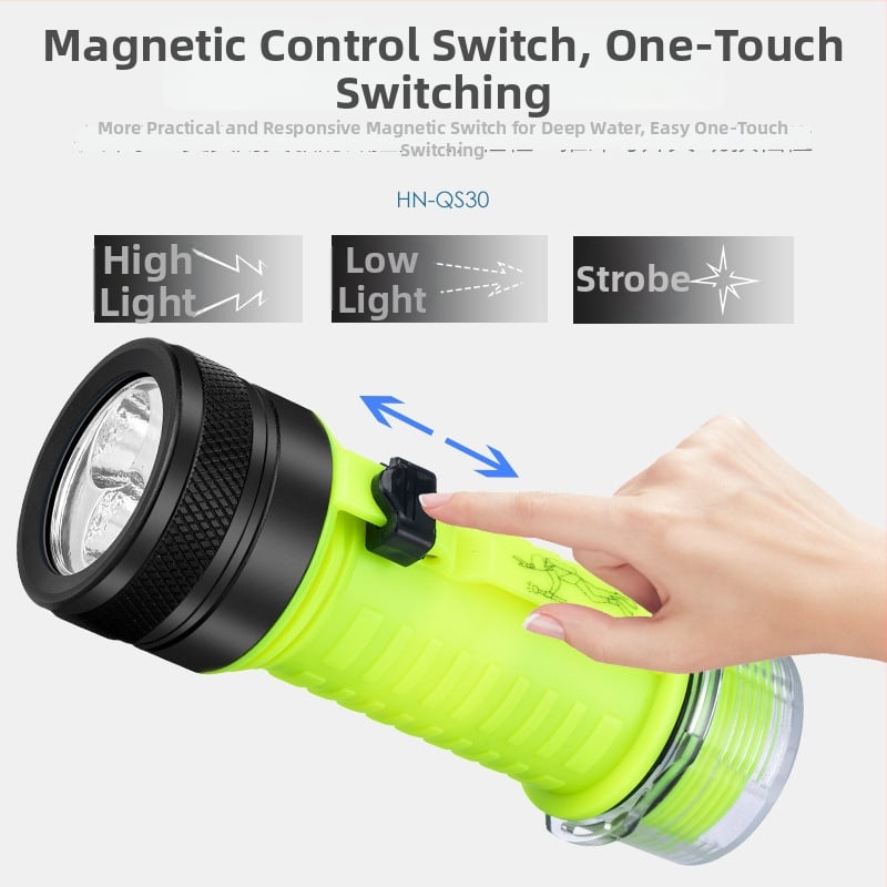  Niršanas lukturis zemūdens apgaismojumam, ūdensdrošs, uzlādējams, plastmasas korpuss, spēcīgs spilgtums, piemērots jūras makšķerēšanai