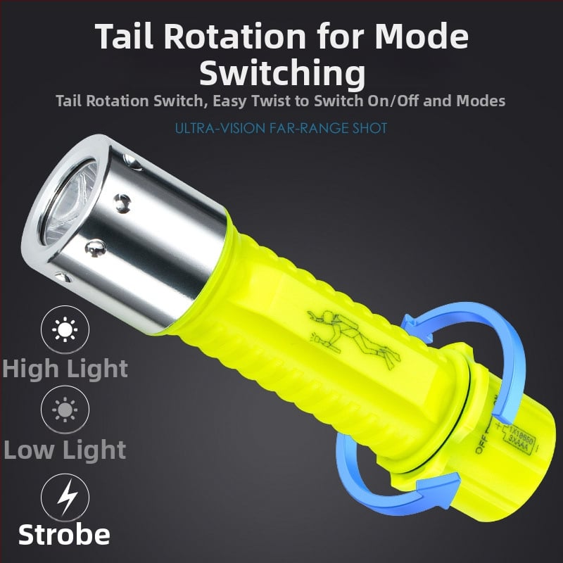  Niršanas lukturis zemūdens apgaismojumam, ūdensdrošs, uzlādējams, plastmasas korpuss, spēcīgs spilgtums, piemērots jūras makšķerēšanai
