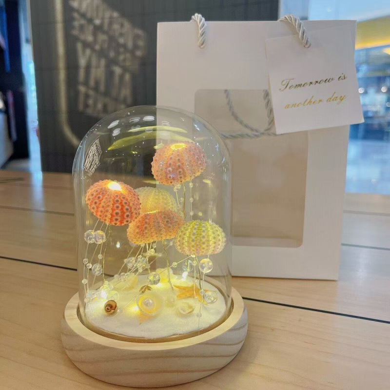 Kit DIY pentru lampă de noapte: meduză în cochilie de arici de mare – SHAOYU, Material: Altceva, Varietate: Altceva