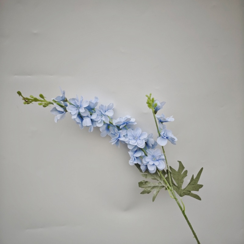 Umjetni cvijet Delphinium, flokirani svilenkasti materijal, reljefna tekstura, sorta 19037836944, pogodno za vjenčanja, rekvizite za fotografiranje i kućnu dekoraciju