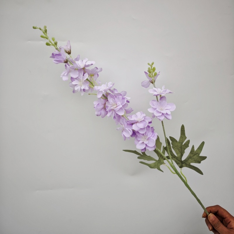 Umjetni cvijet Delphinium, flokirani svilenkasti materijal, reljefna tekstura, sorta 19037836944, pogodno za vjenčanja, rekvizite za fotografiranje i kućnu dekoraciju