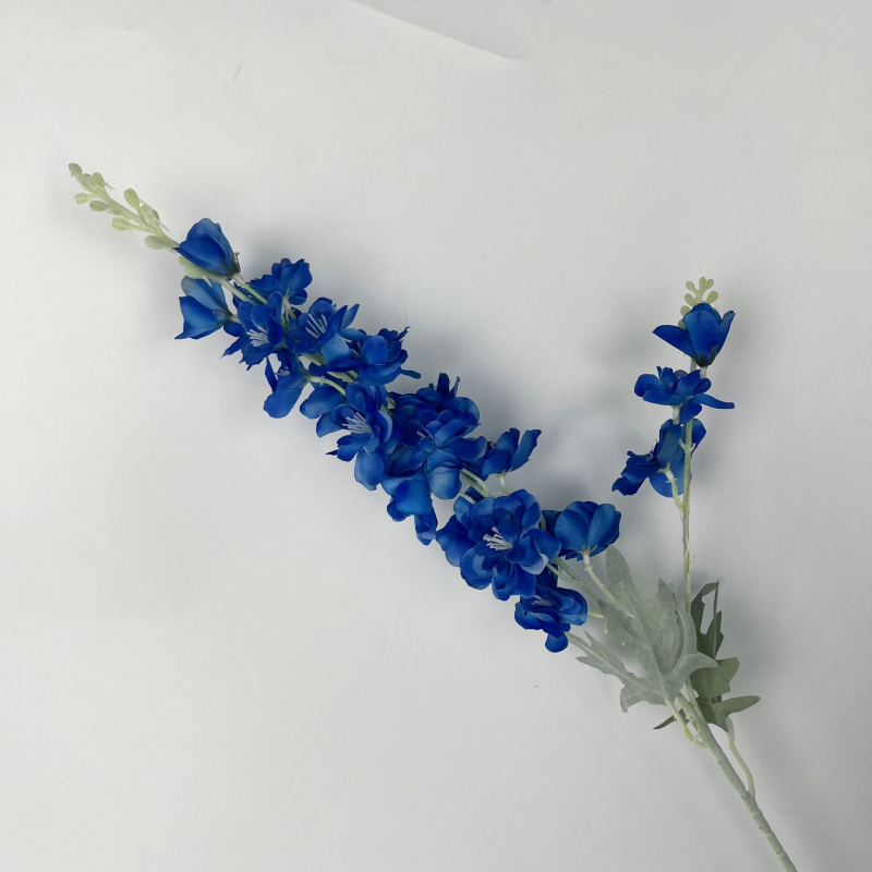 Umjetni cvijet Delphinium, flokirani svilenkasti materijal, reljefna tekstura, sorta 19037836944, pogodno za vjenčanja, rekvizite za fotografiranje i kućnu dekoraciju