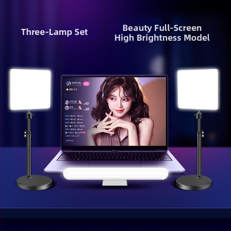 LED svetlo pre živý prenos, 15W, trojfarebná teplota farby, stolný držiak na tvár a krk