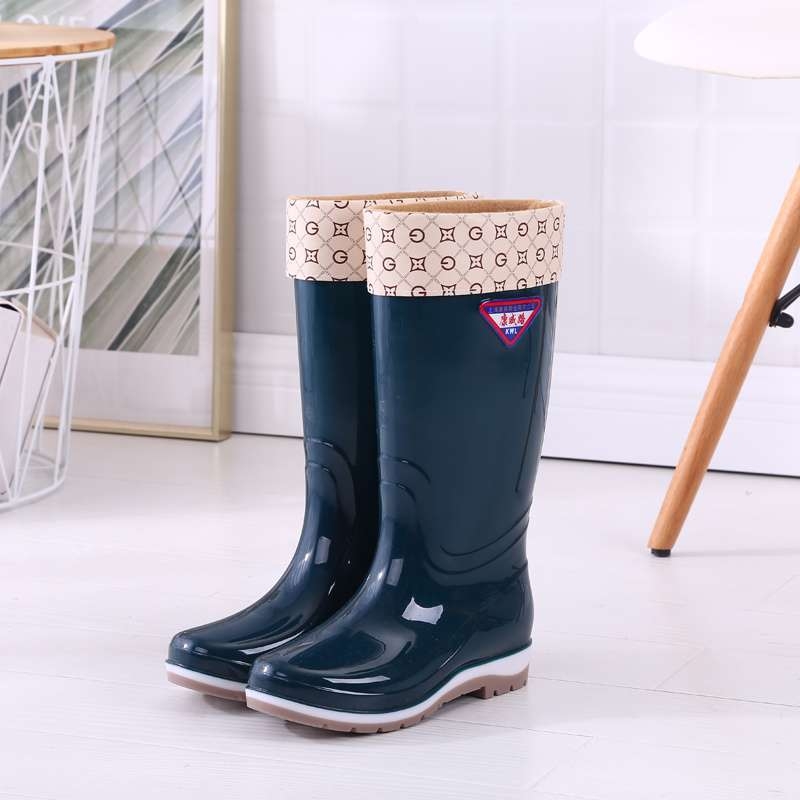 Ženske gumijaste čizme za kišu, s visokim vratom, fleece podstava, gornji dio od gume, protuklizna potplat, za jesen i zimu