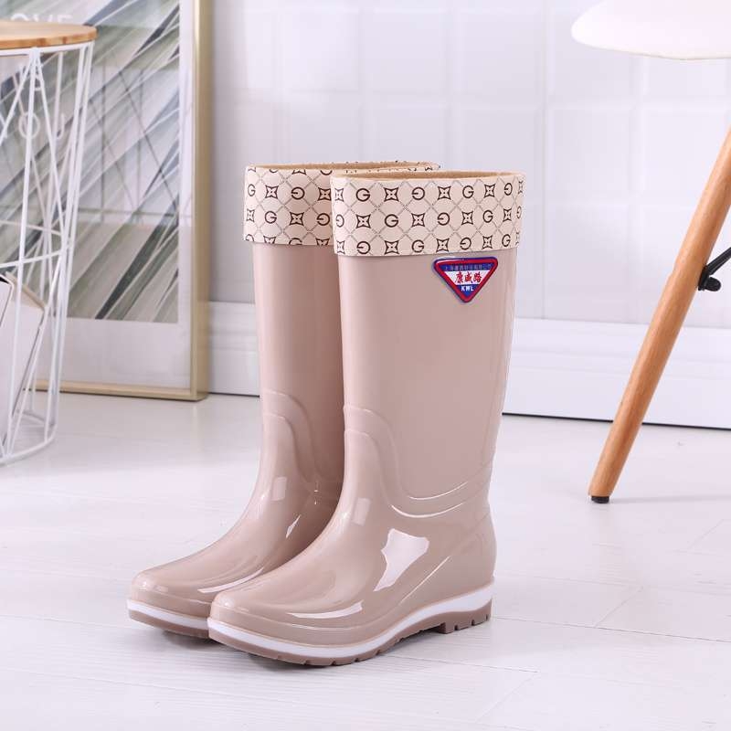 Ženske gumijaste čizme za kišu, s visokim vratom, fleece podstava, gornji dio od gume, protuklizna potplat, za jesen i zimu
