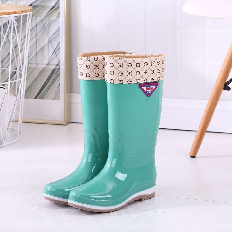 Ženske gumijaste čizme za kišu, s visokim vratom, fleece podstava, gornji dio od gume, protuklizna potplat, za jesen i zimu