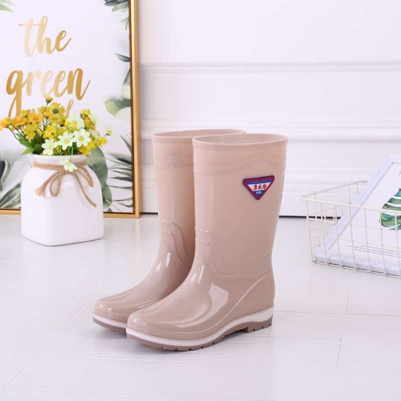 Ženske gumijaste čizme za kišu, s visokim vratom, fleece podstava, gornji dio od gume, protuklizna potplat, za jesen i zimu