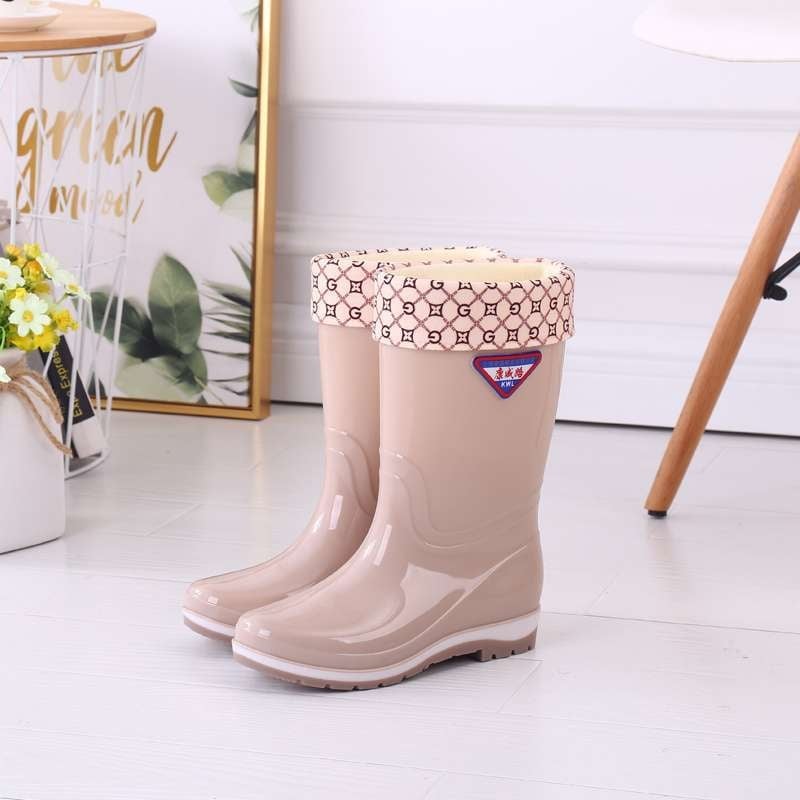 Ženske gumijaste čizme za kišu, s visokim vratom, fleece podstava, gornji dio od gume, protuklizna potplat, za jesen i zimu