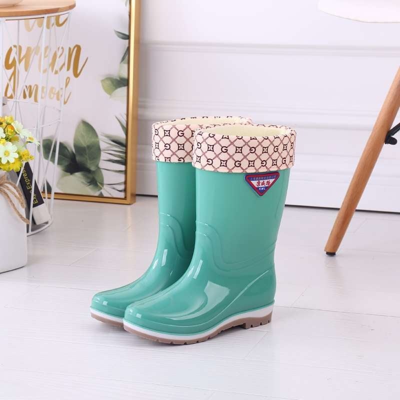 Ženske gumijaste čizme za kišu, s visokim vratom, fleece podstava, gornji dio od gume, protuklizna potplat, za jesen i zimu