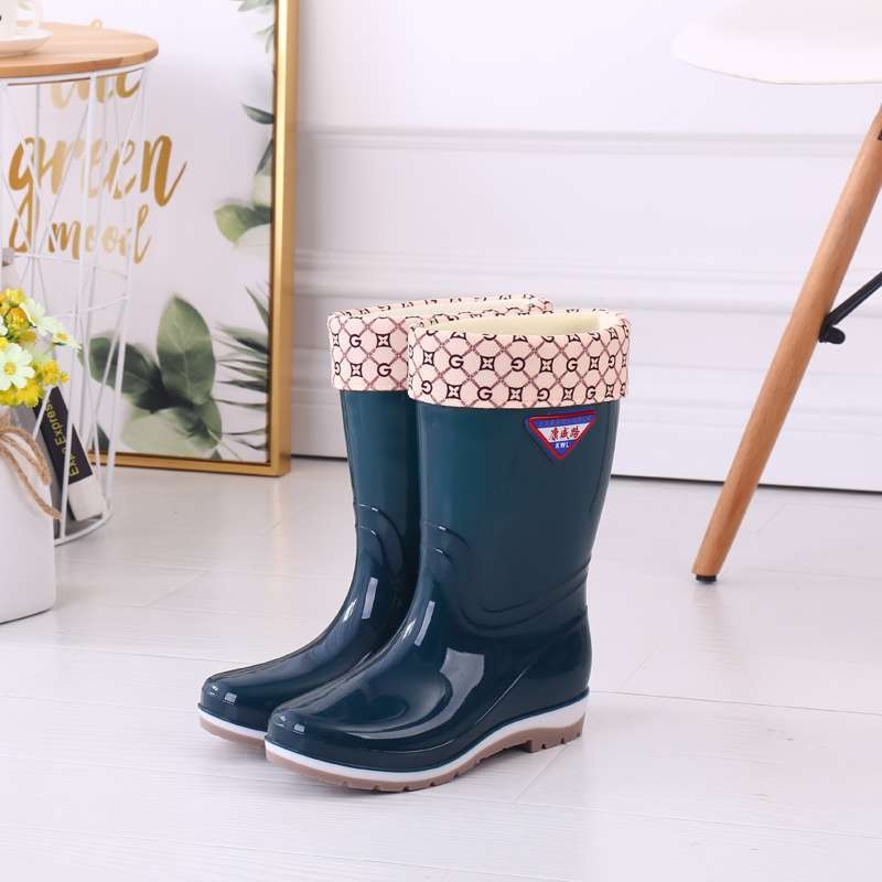 Ženske gumijaste čizme za kišu, s visokim vratom, fleece podstava, gornji dio od gume, protuklizna potplat, za jesen i zimu