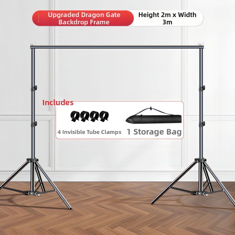 Teleskopinis fonų laikiklis fotografijoms, audiniams ir popieriniams fonams