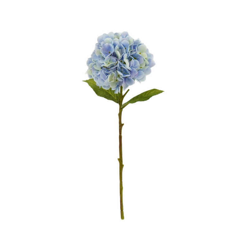 Wen xin 3D otisnuta hortenzija – umjetni cvijet za kućnu dekoraciju, jednoklona grana; materijali: plastika, žica, svila; tehnike: Silk Screen Printing, 3D Printing