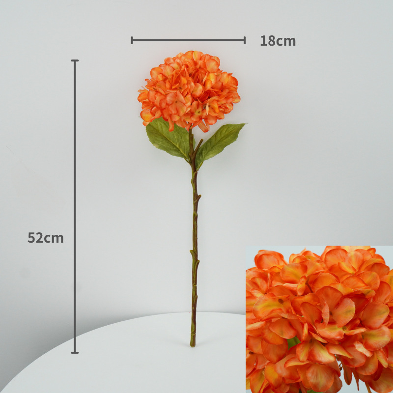 Wen xin 3D otisnuta hortenzija – umjetni cvijet za kućnu dekoraciju, jednoklona grana; materijali: plastika, žica, svila; tehnike: Silk Screen Printing, 3D Printing