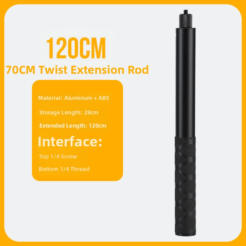 Selfie pálca forgó fogantyúval és kinyitható rúddal — alumíniumötvözet, 3 m hossz, teherbírás 2 kg, csőátmérő 2,5 cm, 5 szakasz