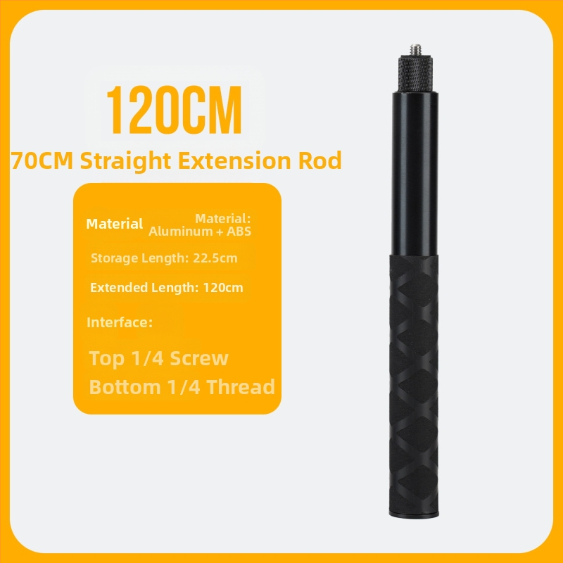 Selfie pálca forgó fogantyúval és kinyitható rúddal — alumíniumötvözet, 3 m hossz, teherbírás 2 kg, csőátmérő 2,5 cm, 5 szakasz