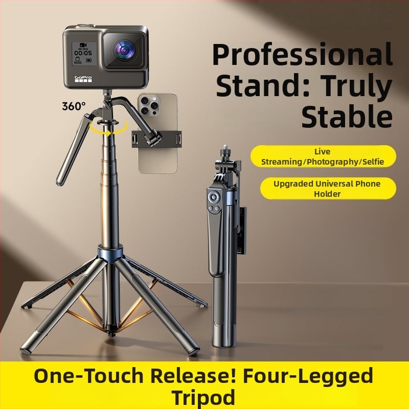 Alumīnija sakausējuma selfie statīvs ar tālvadības pulti un Bluetooth, modelis H29, vertikāla uzņemšana