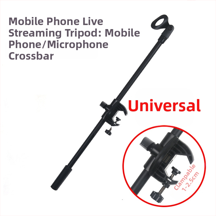 Teleskopiskais mikrofonu rāmis telefonam un planšetēm uz statīva – sakausējums, pielāgojams