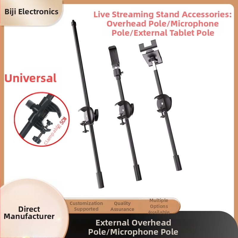 Teleskopiskais mikrofonu rāmis telefonam un planšetēm uz statīva – sakausējums, pielāgojams