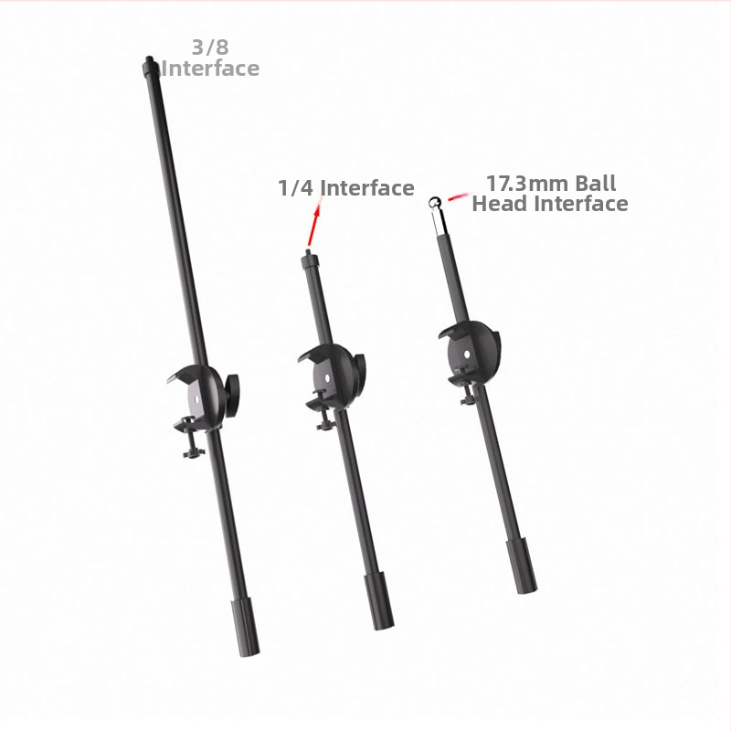 Teleskopiskais mikrofonu rāmis telefonam un planšetēm uz statīva – sakausējums, pielāgojams
