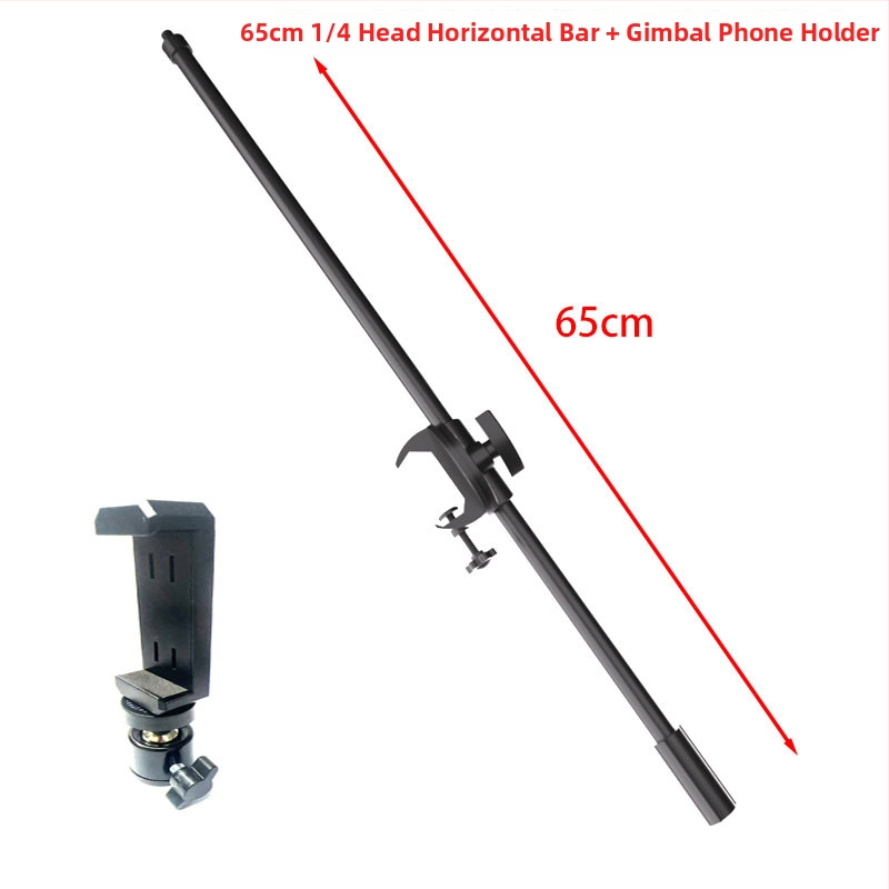 Teleskopiskais mikrofonu rāmis telefonam un planšetēm uz statīva – sakausējums, pielāgojams