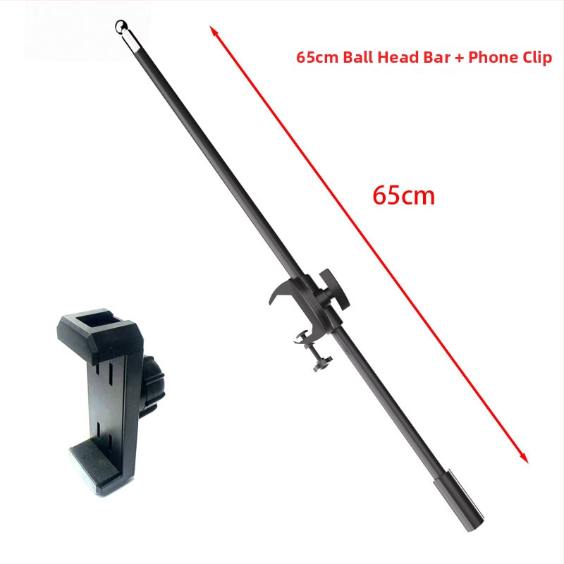 Teleskopiskais mikrofonu rāmis telefonam un planšetēm uz statīva – sakausējums, pielāgojams